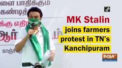 MK Stalin joins farmers protest in TN's Kanchipuram