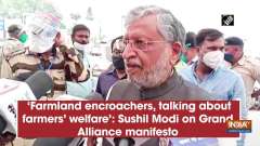 'Farmland encroachers, talking about farmers' welfare': Sushil Modi on Grand Alliance manifesto