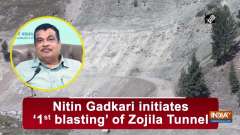 Nitin Gadkari initiates '1st blasting' of Zojila Tunnel