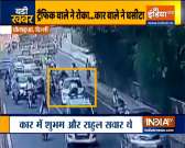 Traffic Policeman in Delhi's Dhaula Kuan dragged on the bonnet of a car for few metres, car driver held
