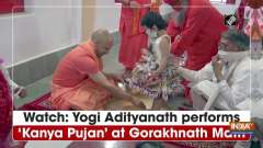 Watch: Yogi Adityanath performs 'Kanya Pujan' at Gorakhnath Math