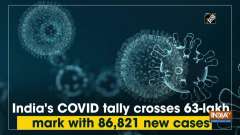 India's COVID tally crosses 63-lakh mark with 86,821 new cases