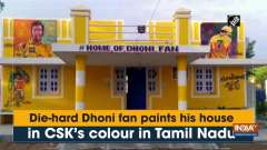 Die-hard Dhoni fan paints his house in CSK's colour in Tamil Nadu