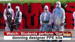 Watch: Students perform 'Garba' donning designer PPE kits