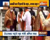 GHMC polls: Amit Shah reaches Hyderabad for upcoming roadshow