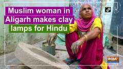 Muslim woman in Aligarh makes clay lamps for Hindu festival