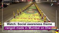 Watch: Social awareness theme rangoli made in Mumbai on Diwali
