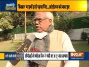 Hannan Mollah reacts to anti-Modi slogans raised by women protesters at Shahjahanpur border