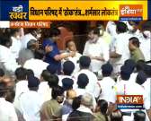 Karnataka: Congress MLCs in Karnataka Assembly forcefully remove the chairman of the legislative council
