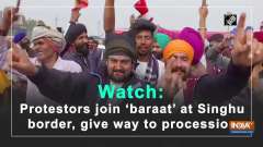 Watch: Protestors join 'baraat' at Singhu border, give way to procession