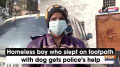 Homeless boy who slept on footpath with dog gets police's help