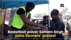 Basketball player Satnam Singh joins farmers' protest