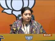 Smriti Irani addresses media over BJP's victory in recent elections