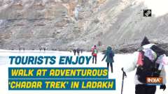 Watch: Tourists enjoy walk at adventurous 'Chadar trek' in Ladakh