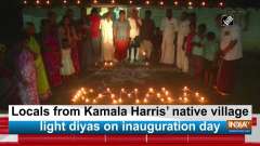 Locals from Kamala Harris' native village light diyas on inauguration day