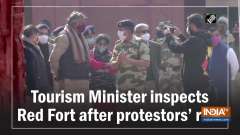 Tourism Minister inspects Red Fort after protestors' raid