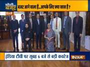 Finance Minister Nirmala Sitharaman poses with the Budget team