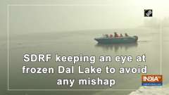 SDRF keeping an eye at frozen Dal Lake to avoid any mishap