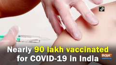 Nearly 90 lakh vaccinated for COVID-19 in India