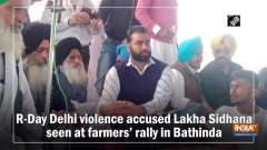 R-Day Delhi violence accused Lakha Sidhana seen at farmers' rally in Bathinda