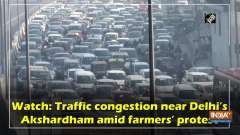 Watch: Traffic congestion near Delhi's Akshardham amid farmers' protest