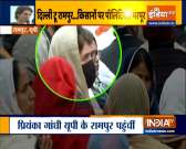 Priyanka Gandhi meets the family members of the farmer who lost his life during the tractor rally