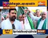 Farmers protesting against farm laws at Ghazipur border celebrate Holi