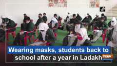 	Wearing masks, students back to school after a year in Ladakh