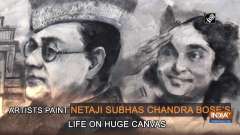 Artists paint Netaji Subhas Chandra Bose's life on huge canvas
