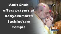 Amit Shah offers prayers at Kanyakumari's Suchindram Temple