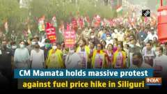 	CM Mamata holds massive protest against fuel price hike in Siliguri