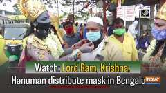 Watch: Lord Ram, Krishna, Hanuman distribute mask in Bengaluru