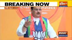 JP Nadda addresses party workers on BJP's Foundation Day