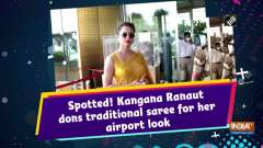 Spotted! Kangana Ranaut dons traditional saree for her airport look