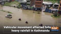 Vehicular movement affected following heavy rainfall in Kathmandu