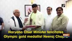 Haryana Chief Minister felicitates Olympic gold medallist Neeraj Chopra	