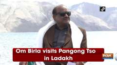 Om Birla visits Pangong Tso in Ladakh	