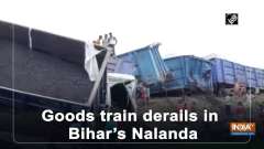 Goods train derails in Bihar's Nalanda	