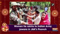 Women tie rakhis to Indian Army jawans in JandK's Poonch