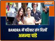 Actress Ananya Panday steps out for shoot with parents Chunky, Bhavana