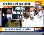 Opposition leaders march towards Vijay Chowk from Parliament
