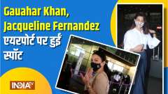 Gauahar Khan, Jacqueline Fernandez spotted at airport
