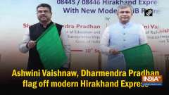 Ashwini Vaishnaw, Dharmendra Pradhan flag off modern Hirakhand Express