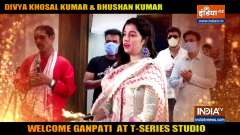 Divya Khosal kumar,  Bhushan Kumar,  Daisy shah celebrate Ganesh Chaturthi