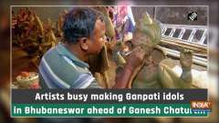 Artists busy making Ganpati idols in Bhubaneswar ahead of Ganesh Chaturthi
