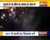 Gujarat CM recieves a grand welcome with fireworks in Gandhinagar, thousands of supporters gather to celebrate.