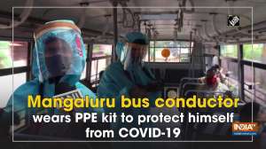 Mangaluru bus conductor wears PPE kit to protect himself from COVID-19