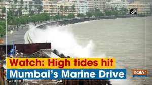 Watch: High tides hit Mumbai's Marine Drive