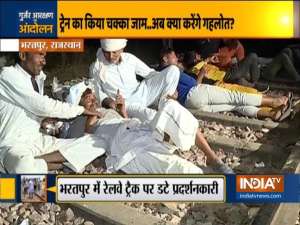 Protesters block railway track in Bharatpur, Rajasthan ministers to meet Gujjar leaders today