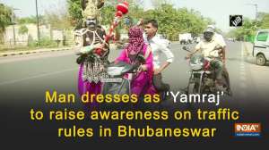 Man dresses as 'Yamraj' to raise awareness on traffic rules in Bhubaneswar